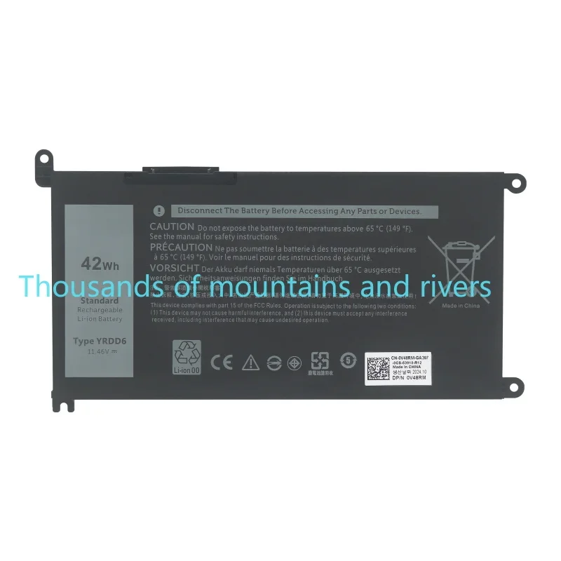 

YRDD6 Аккумулятор для ноутбука Dell Vostro 3491 3591 3490 3590 3501 Inspiron 5481 5482 5485 5491 5591 5485 5585 5480 11,4 В