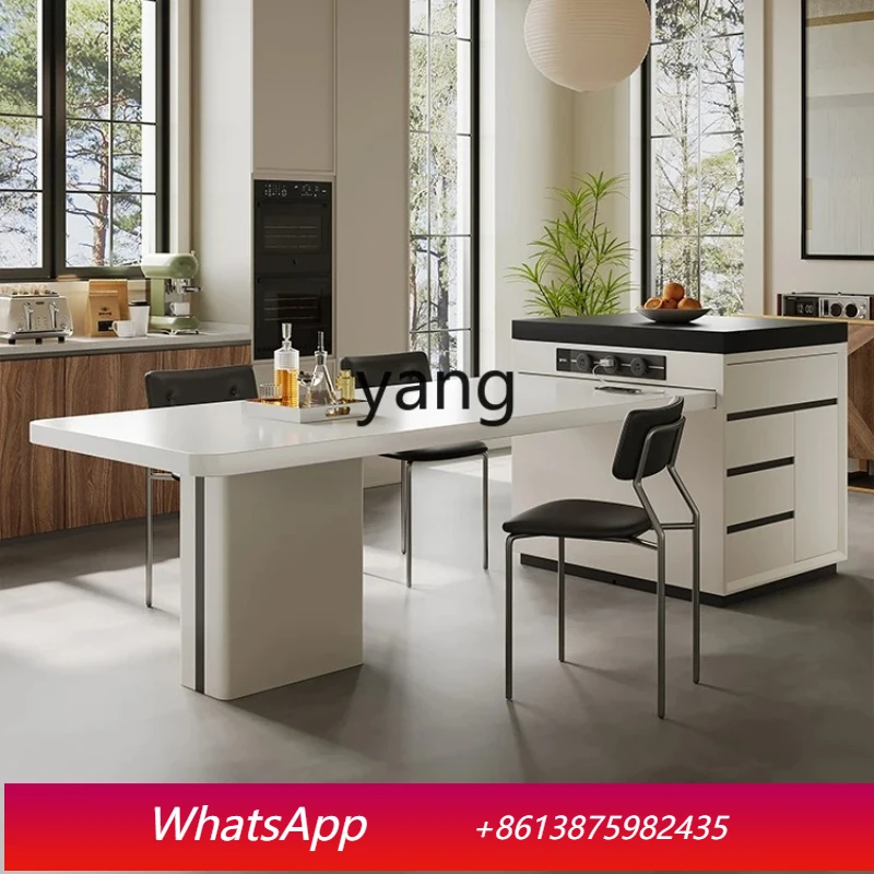 

LMMisland dining table integrated household retractable kitchen sink rock slab island dining table