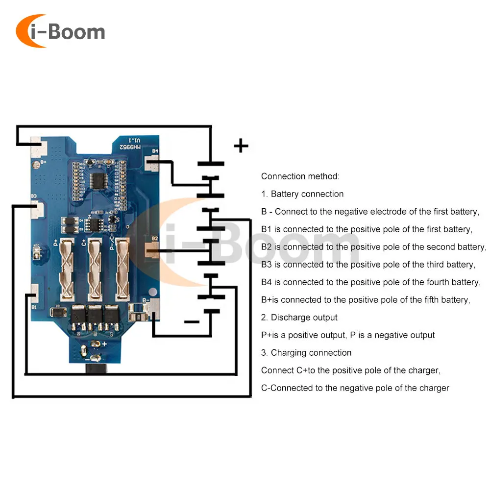 1PC 5S 18V/21V 20A Li-ion Lithium Battery Module Charging Board Battery Pack Electric Tools With Protection Functions -40℃-85℃