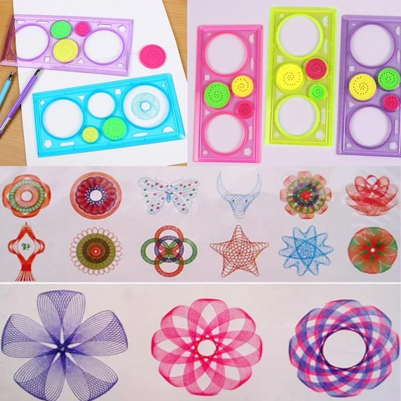 Rompecabezas multifunción para pintar, Spirograph, regla geométrica, herramientas de dibujo para estudiantes, juguetes de dibujo, herramienta de Arte de aprendizaje para niños