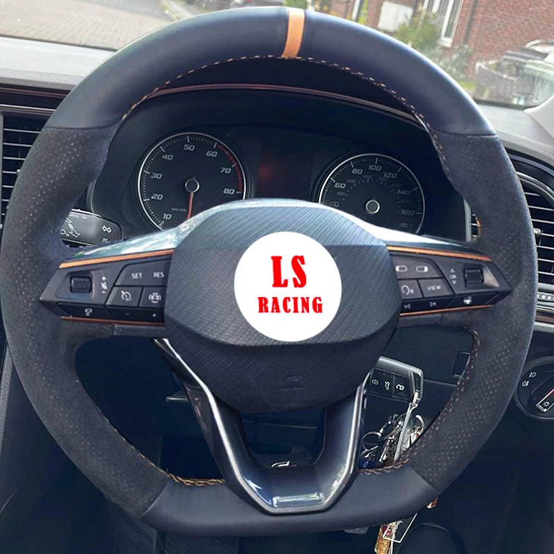 Custom in Alcantara for Seat CUPRA ATECA 2023 Car Braid on the Steering Wheel Cover DIY Auto Interior Accessories Car-styling