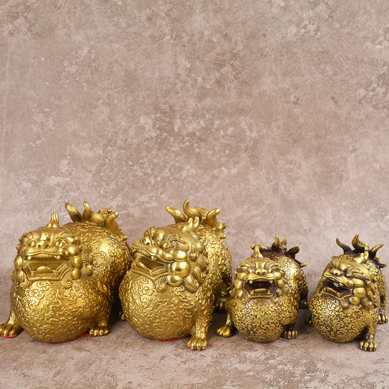 

Brass Wealth Office Entrance Cute Version Copper Pixiu Decoration Ornament