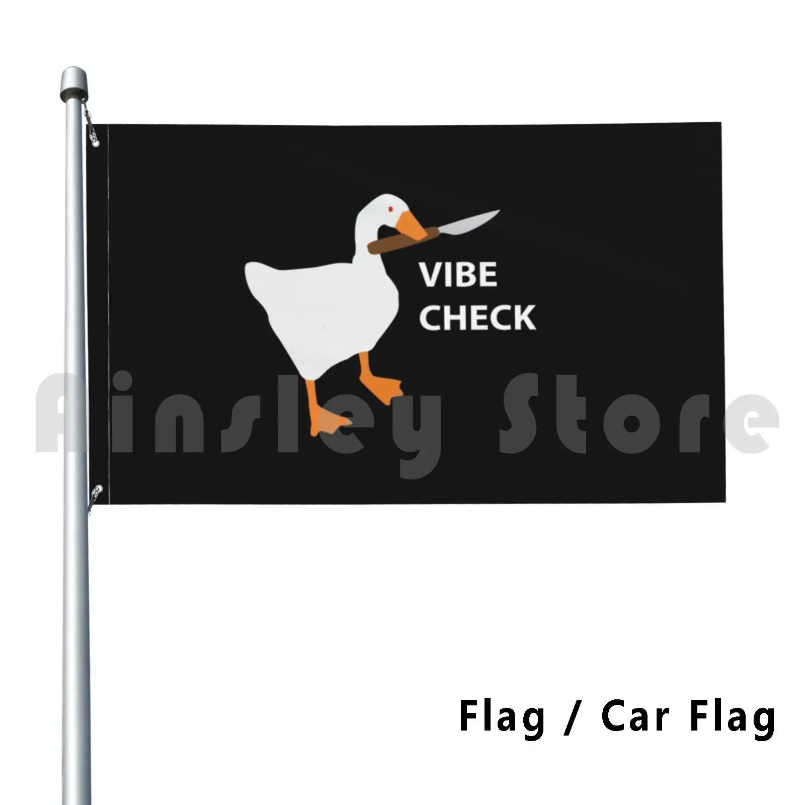 The Goose Demands A Vibe Check ( Black Version ) Outdoor Decor Flag Car Flag Vibe Check Vibe Vibing Untitled