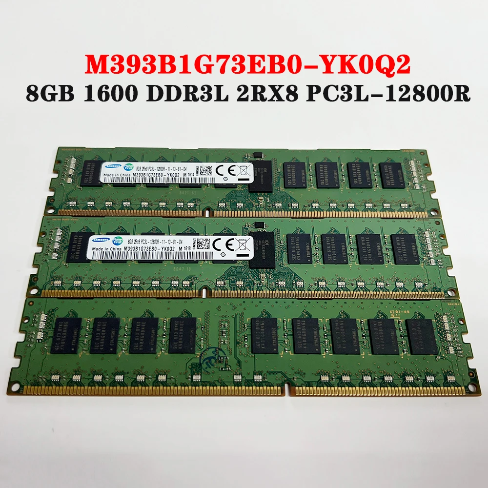 

1 Pcs M393B1G73EB0-YK0Q2 8GB 8G For Samsung RAM 1600 DDR3L 2RX8 PC3L-12800R Server Memory