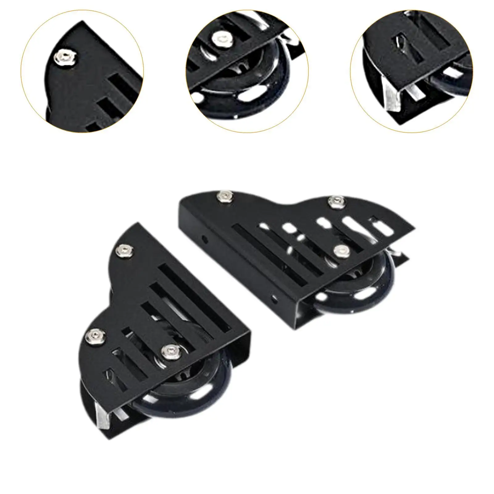 

2 Pieces Round Tube Sliding Library Hardware Bottom Wheel with Brake Sliding