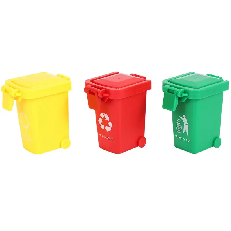 ABUM- Vehicles Garbage Truck's Trash Cans, 9 Pack Garbage Truck Replacement Parts, Simulated Trash Can