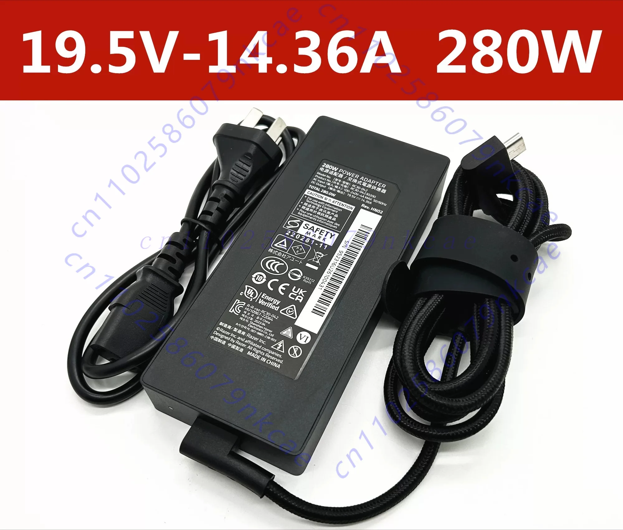 Notebook Charger For Razer Blade 280W RC30‑042 19.5V 14.36A Power Adapter