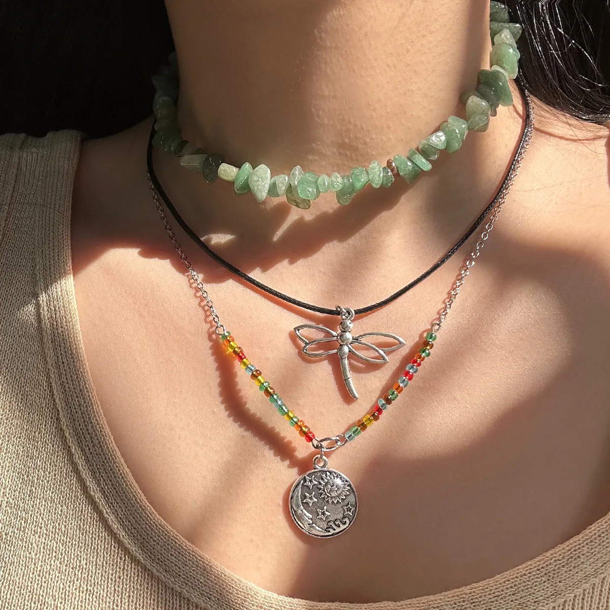 22 Styles Summer Star Crystal Necklaces Natural Stone Choker Necklace for Women Irregualr Beads Amethysts Necklace