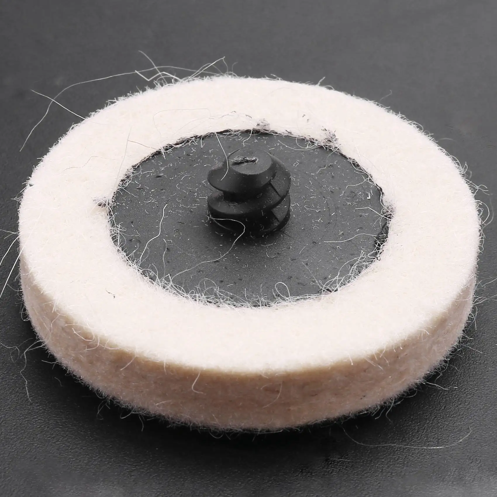 ABAH-40Pcs 2 Inch Compressed Artificial Wool Fabric Qc Disc Polishing Buffing Pads Wheels With 2Pcs 2 Inch Disc Pad Holder