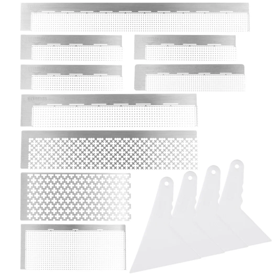 14Pcs Diamond Art Rulers Stainless Steel Mesh Ruler Diamond Ruler Art Fixing Tools For Rhinestone Painting Round Square Drill view 3