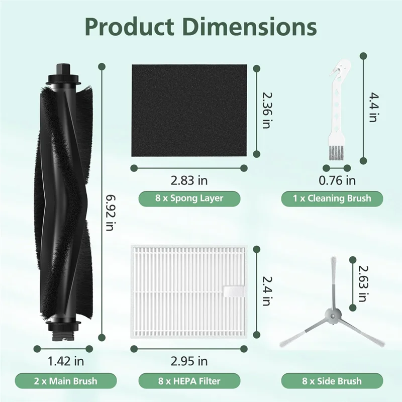 A88X لـ Eufy Robot Vacuum استبدال أجزاء مجموعة ملحقات لفرش استبدال Eufy