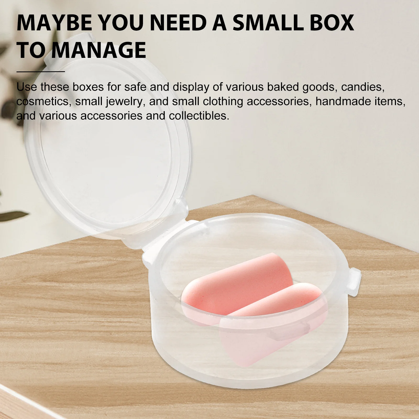 

10Pcs Storage Box Transparent Round Plastic with Cover for Small Items Organizing Food-Safe PP Material Party Favors