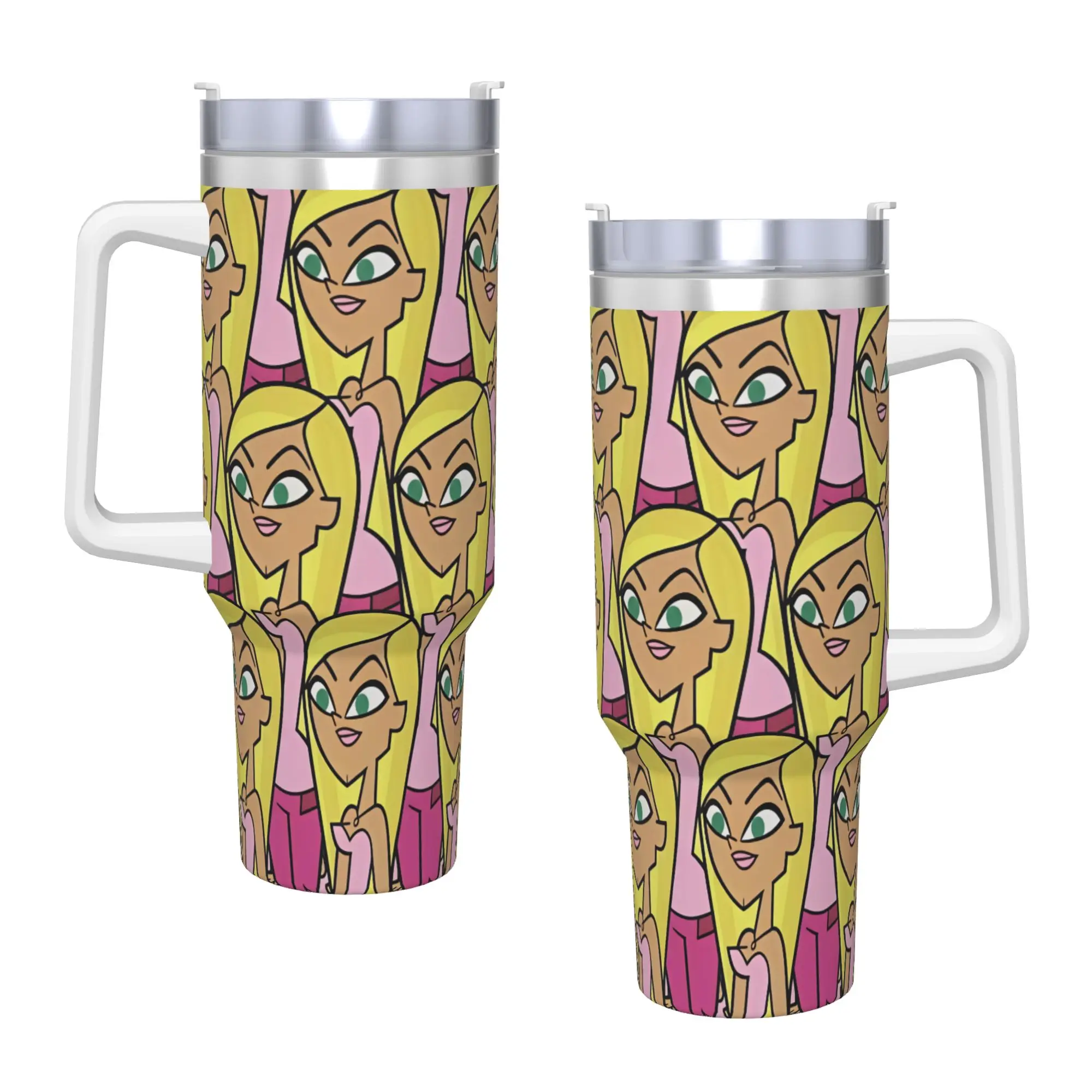 Stainless Steel Tumbler Totals Dramas Characters Mugs Cup Straws  Driving Cold and Hot Water Bottle Keep Heat 40oz Thermal Mug