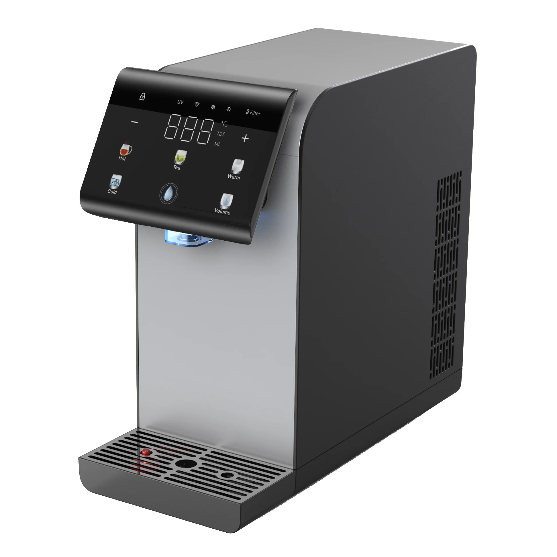 Dispensador de agua con sistema de filtro de purificación UF automático de escritorio con calefacción instantánea para el hogar y la oficina