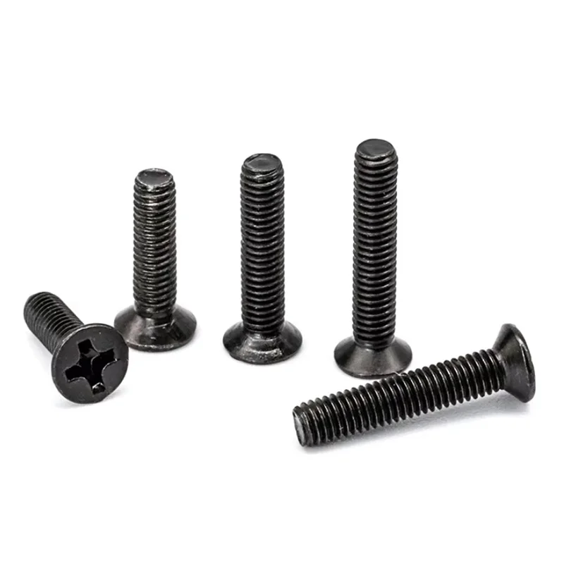 10Pcs M2 M2.5 M3 M4 M5 M6 M8 Black Nylon Plastic Round Cross Metric Threaded Screw Nut Phillips Pan Blot Length 4mm-40mm