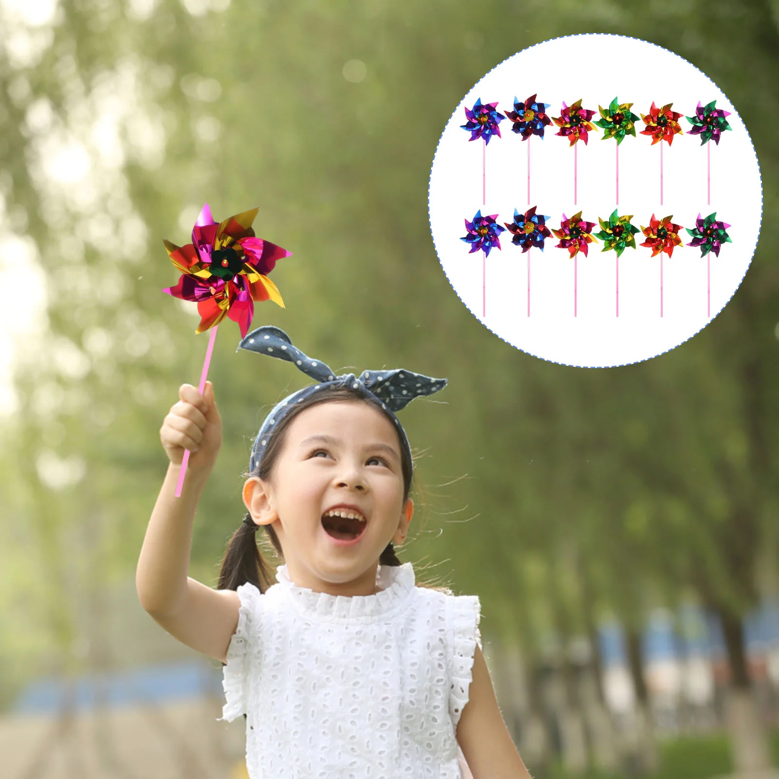 100 Pcs Colorful Windmill Pinwheels Kids Garden Decor Handheld Small Toy Attracts Children Lightweight