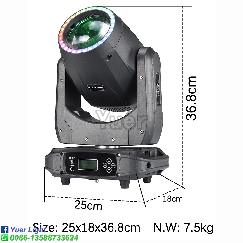 With Aperture 150W LED Moving Head Light Beam Spot 18 Rotating Prisms Dj Dmx Stage Light Effect Light Disco Dj Bar Wedding Club