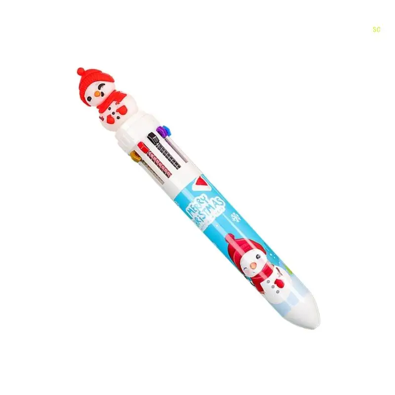 Christmas Ballpoint Retractable Multicolor Pen 10-Colors-in-1 for Kid Dropship
