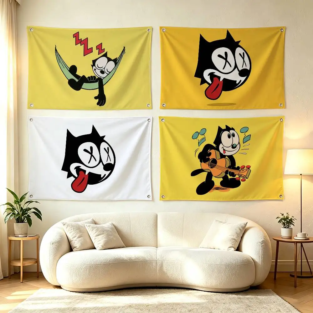 Cartoon F-Felix the C-Cats  Flag Suitable For Party Club Outdoor Interior Wall Decoration Banner Fans Gift
