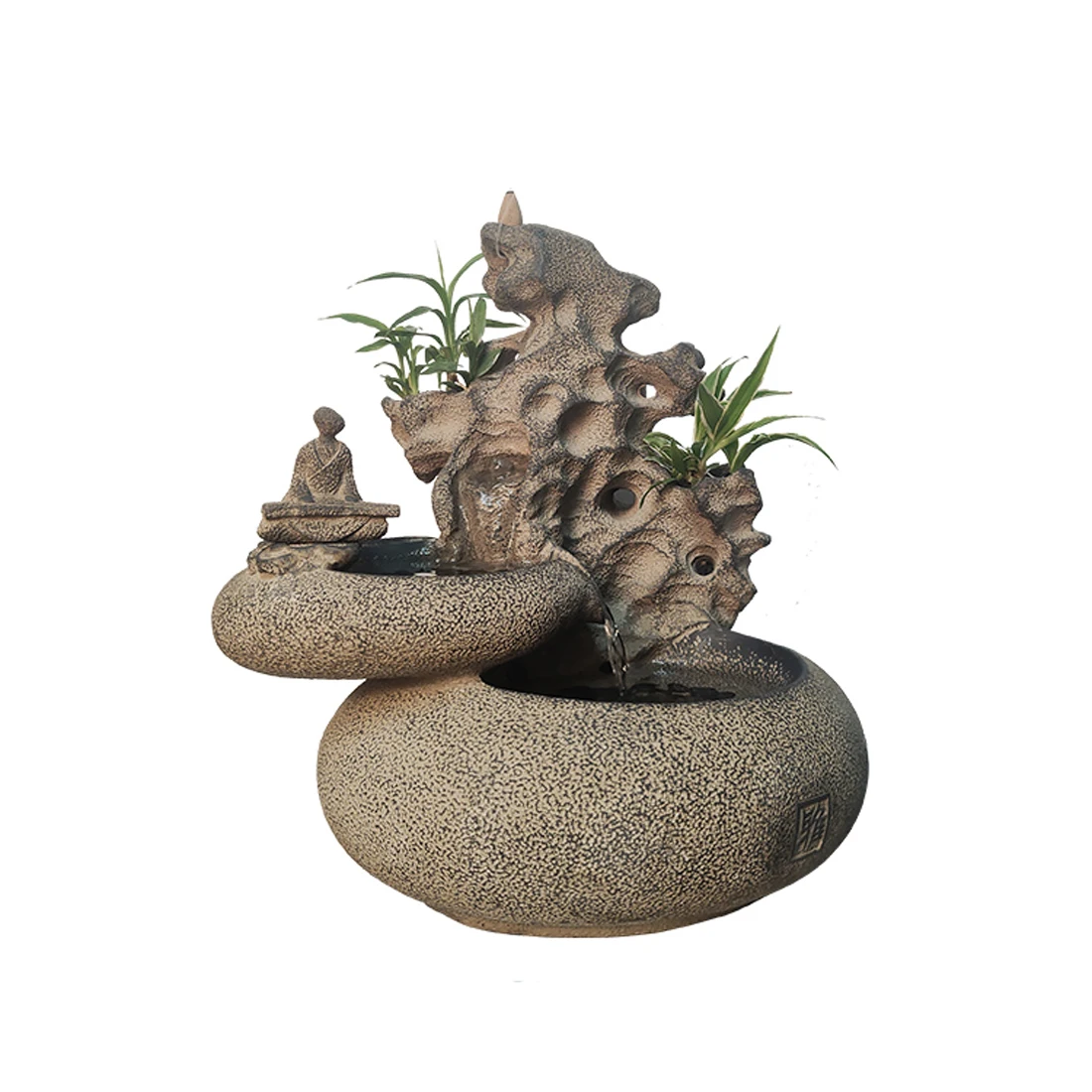 New Chinese-style flowing water ornaments Zen tea room desktop landscape lucky office fountain circulating water gift