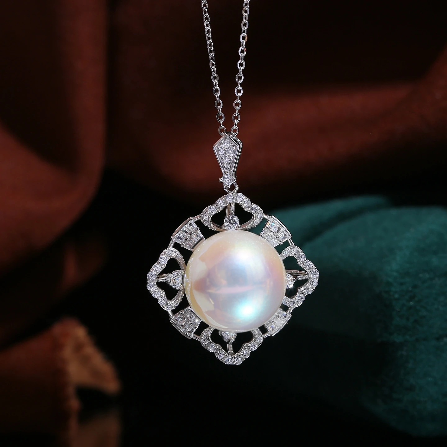 Wholesale S925 Sterling Silver Pendant Mounts Base Findings Settings Mountings Jewelry Fittings for 12-14mm Pearls 3pcs/lot