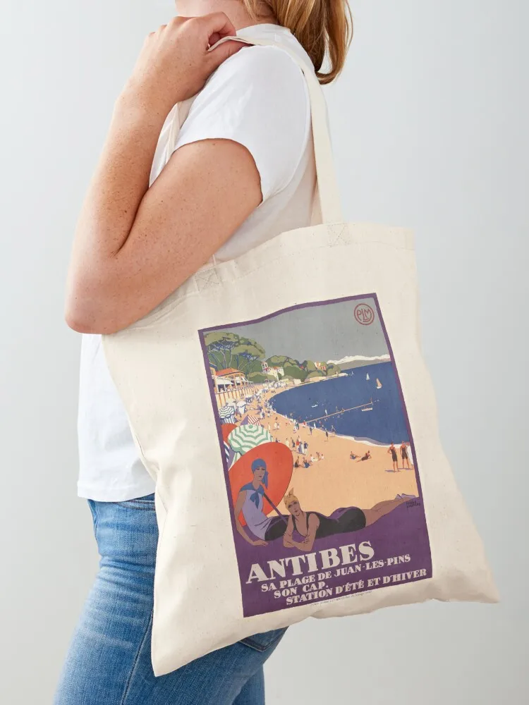 

Antibes, France - Vintage Travel Poster Tote Bag university shopper bag Canvas stote bag canvas tote bags for women