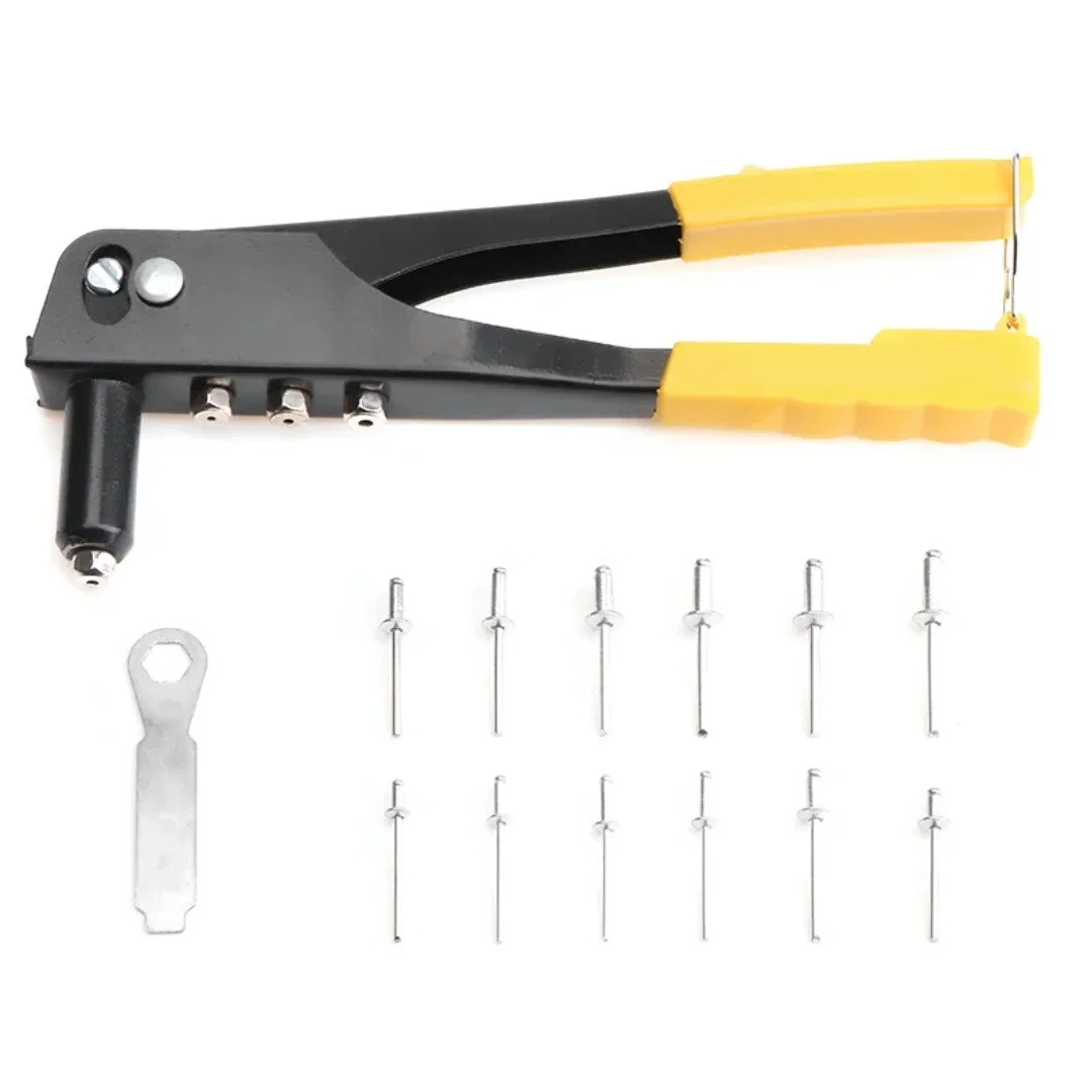 Set Rivettatrice Professionale per Impieghi Gravosi con Pistola Rivettatrice e Kit Assortito di 120 Rivetti a Strappo, Utensili Manuali, Attrezzo per Rivetti a Dado