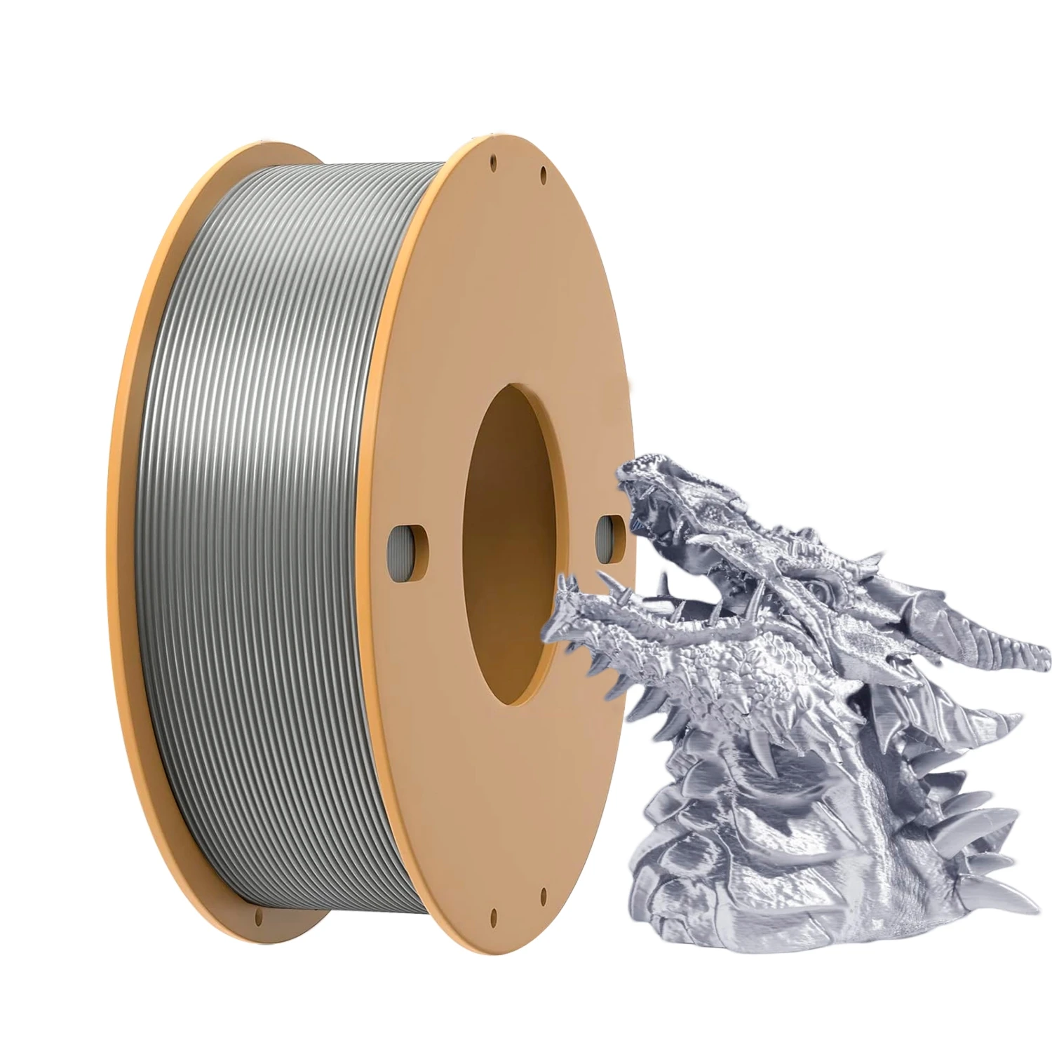 

Silver Silk PLA Filament 1.75mm: Compatible with Bambu Lab, Creality, Anycubic – Glossy Finish, 0.25KG