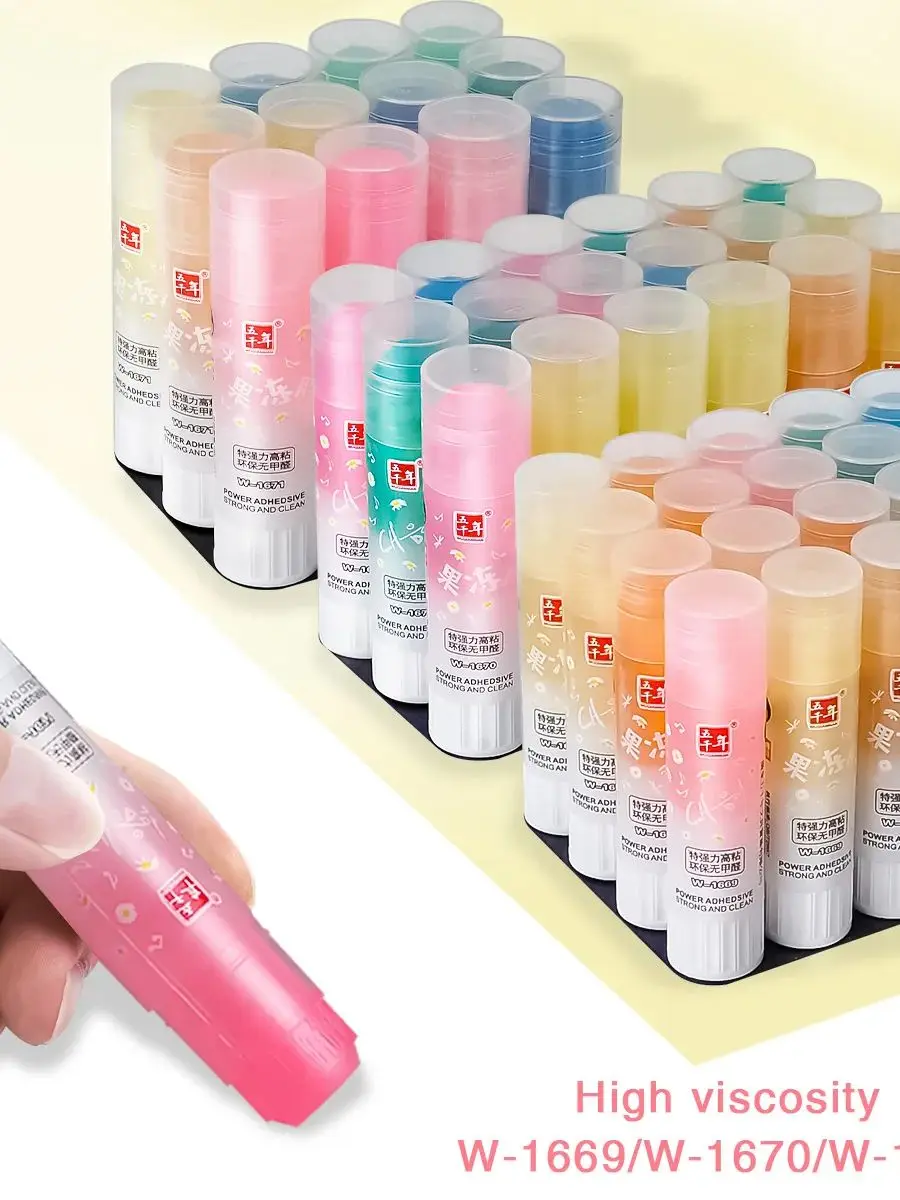 9g Cute Jelly Colored Glue Sticks Student Child Creative Stationery Gift School Office Supply Bonding Paper Crafts Tool