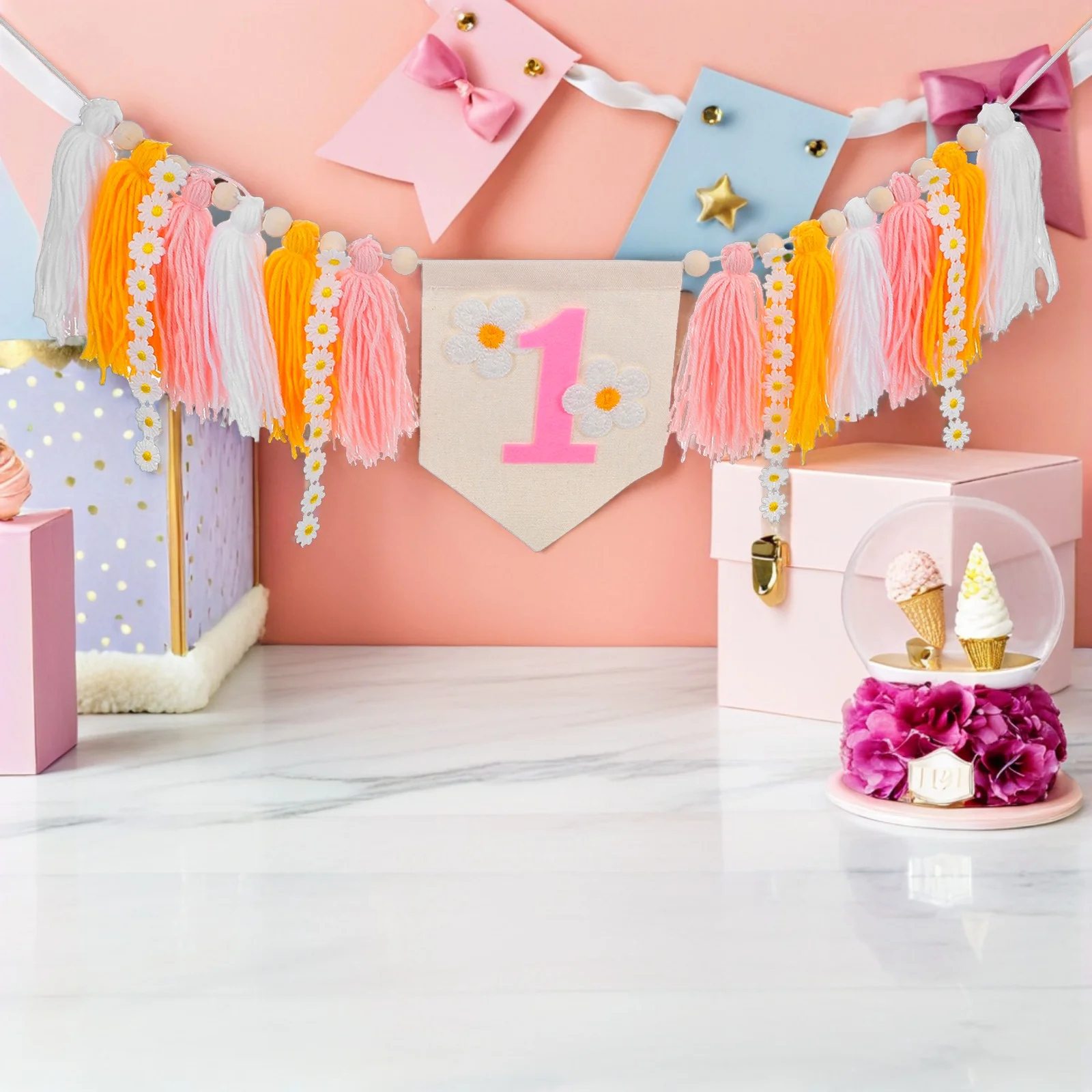 

Decor Party Decoration Birthday Cap Props Wall Reusable Crown Bunting Banner