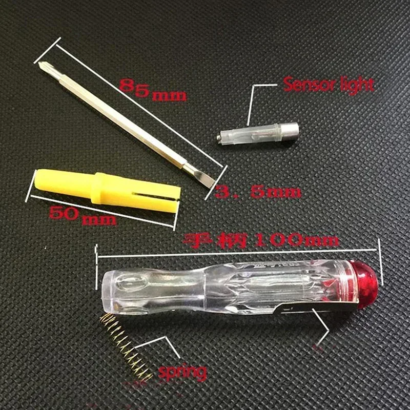 1 Buah Multifungsi LED Penguji Uji Elektrik Pena Obeng dengan Indikasi Cahaya Detektor Tegangan Penyelidikan 135Mm