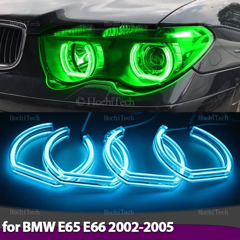 High Quality Multi-colored App Control LED Angel Eyes Bulb Ring RGB Lamp for BMW 7 Series E65 E66 Pre-facelift 2002-2005