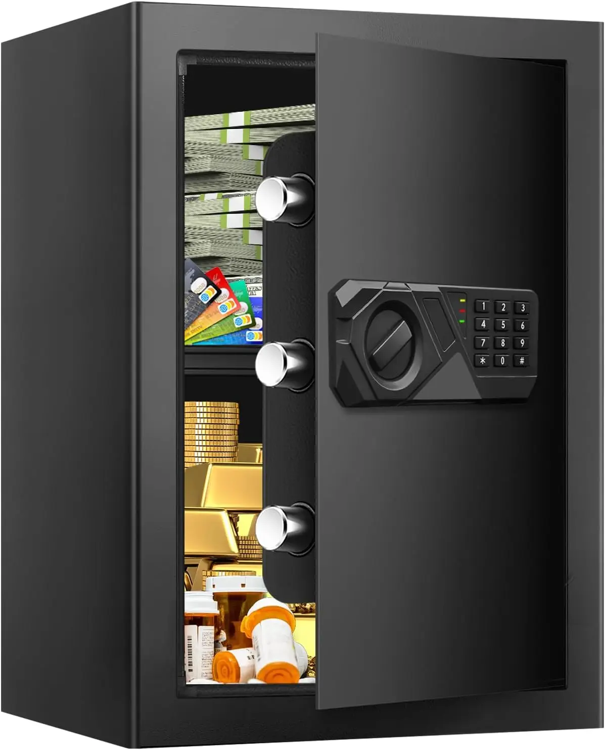 

3.0 Cuft Fireproof Waterproof Digital Safe with Keypad, Alarm & Backup Keys for Home Security