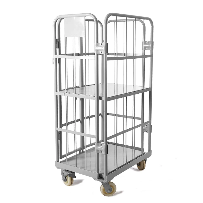 Foldable Warehouse Material Handling Cart Roll Container Collapsible Logistics Cart Dispatch Trolley for Warehouse