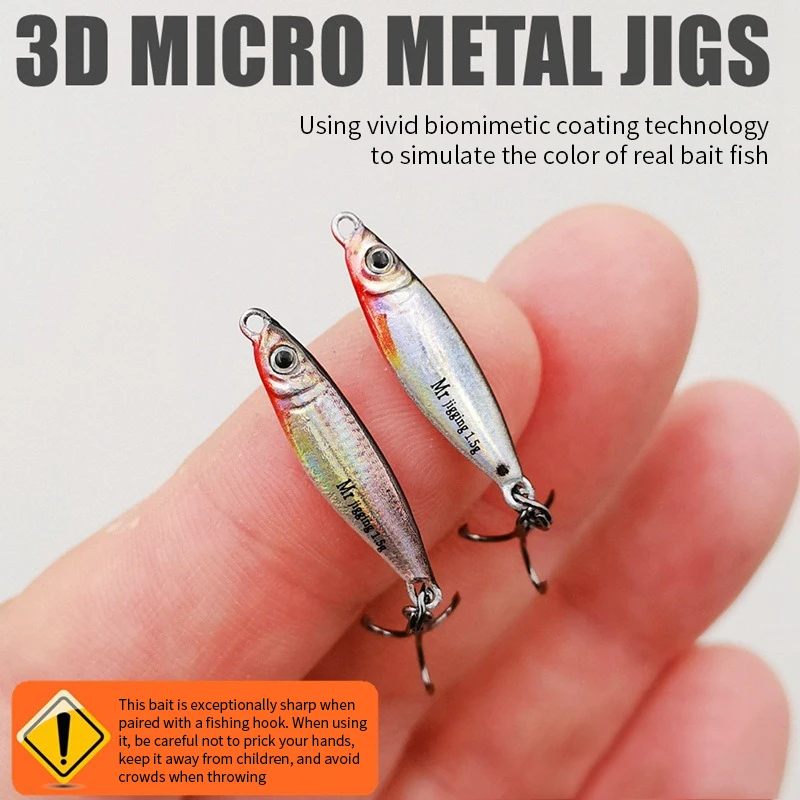 Micro tamanho placa de ferro isca 1.5/3/5g 3d mini vib isca metal fundido gabarito colher pesca peixe micro lantejoulas iscas de pesca isca artificial