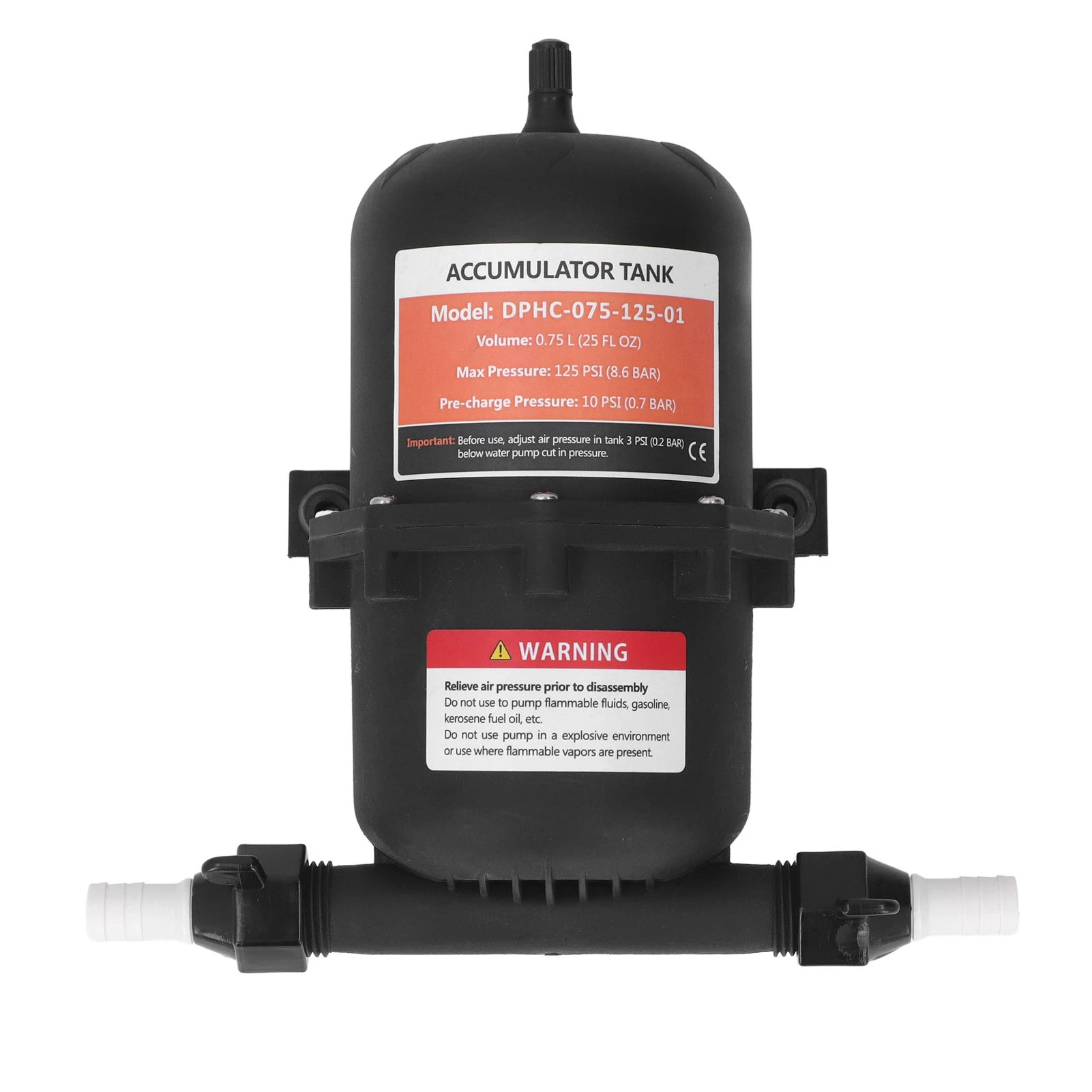 Réservoir d'accumulateur RV 0,75 l maximum 125PSI 1/2MNPT, raccord de Port pour camping-car, bateau, remorques de voyage, caravanes, accessoires de pompe