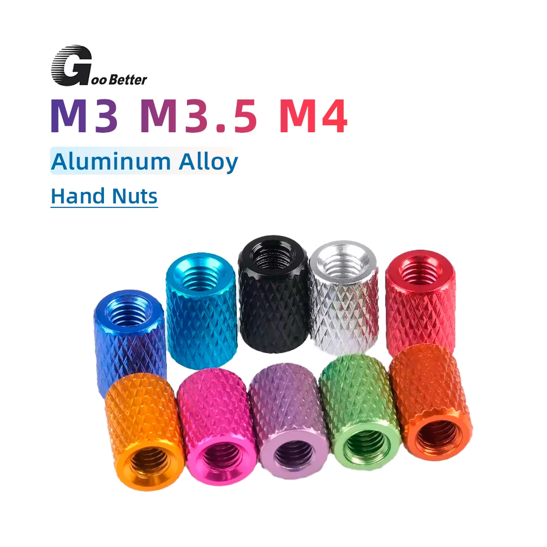 

5/10pcs M3 M3.5 M4 Colourful Knurled Aluminum Hand Tighten Thumb Hand Nut 10 Type Colour