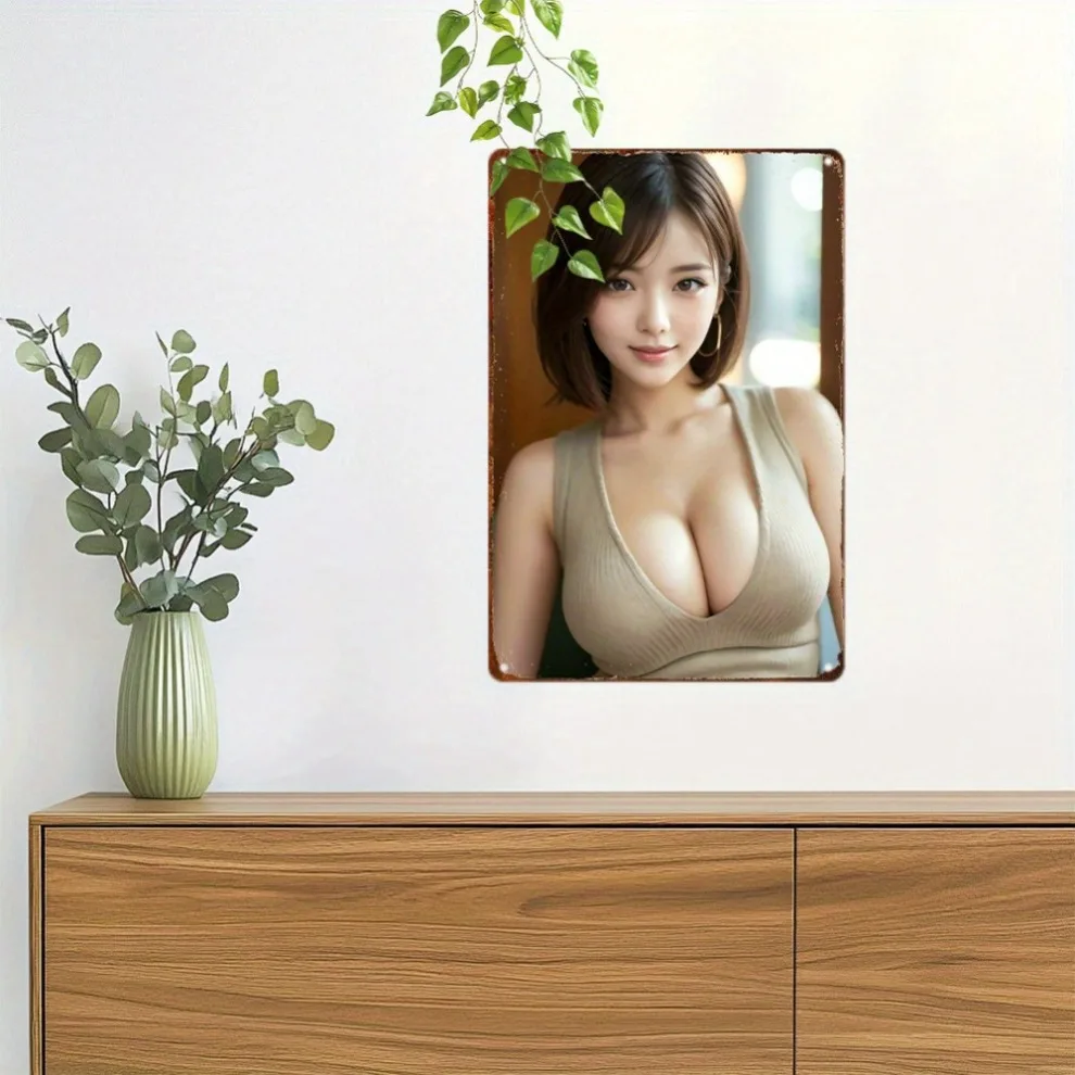 خمر جدار معدني تسجيل 8x12 بوصة الرجعية المرآب رجل الكهف بار ديكور