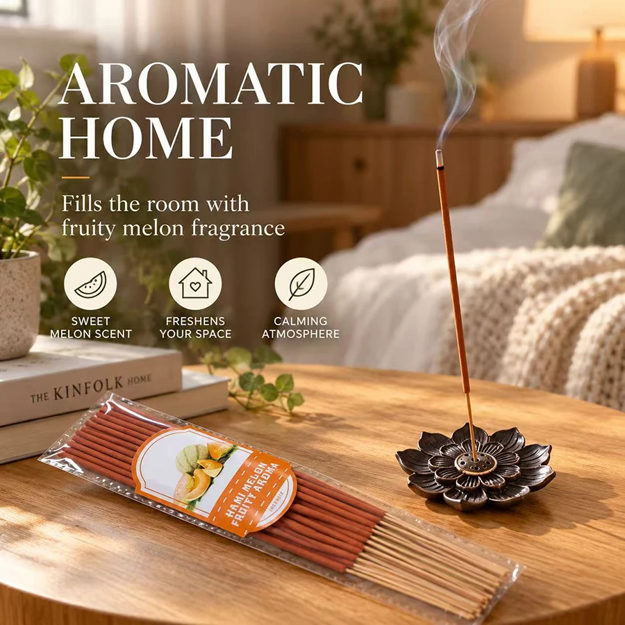 Honeydew Aroma Stick, Extended Burning Time, Artificial Wood Four Seasons Fragrance, Suitable for Home, Camping, Garden, Pool an