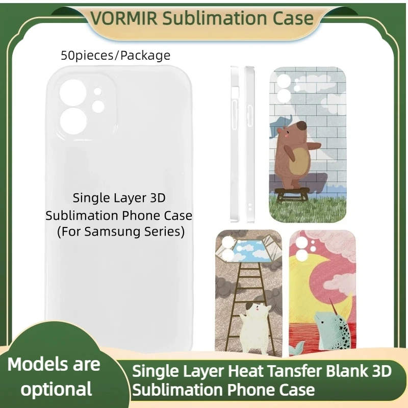 

10pcs/lot Single Layer Heat Transfer Blank 3D Sublimation Phone Cases Film Uncoated For SamsungS24 S23Ultra Plus DIY Cell Cover