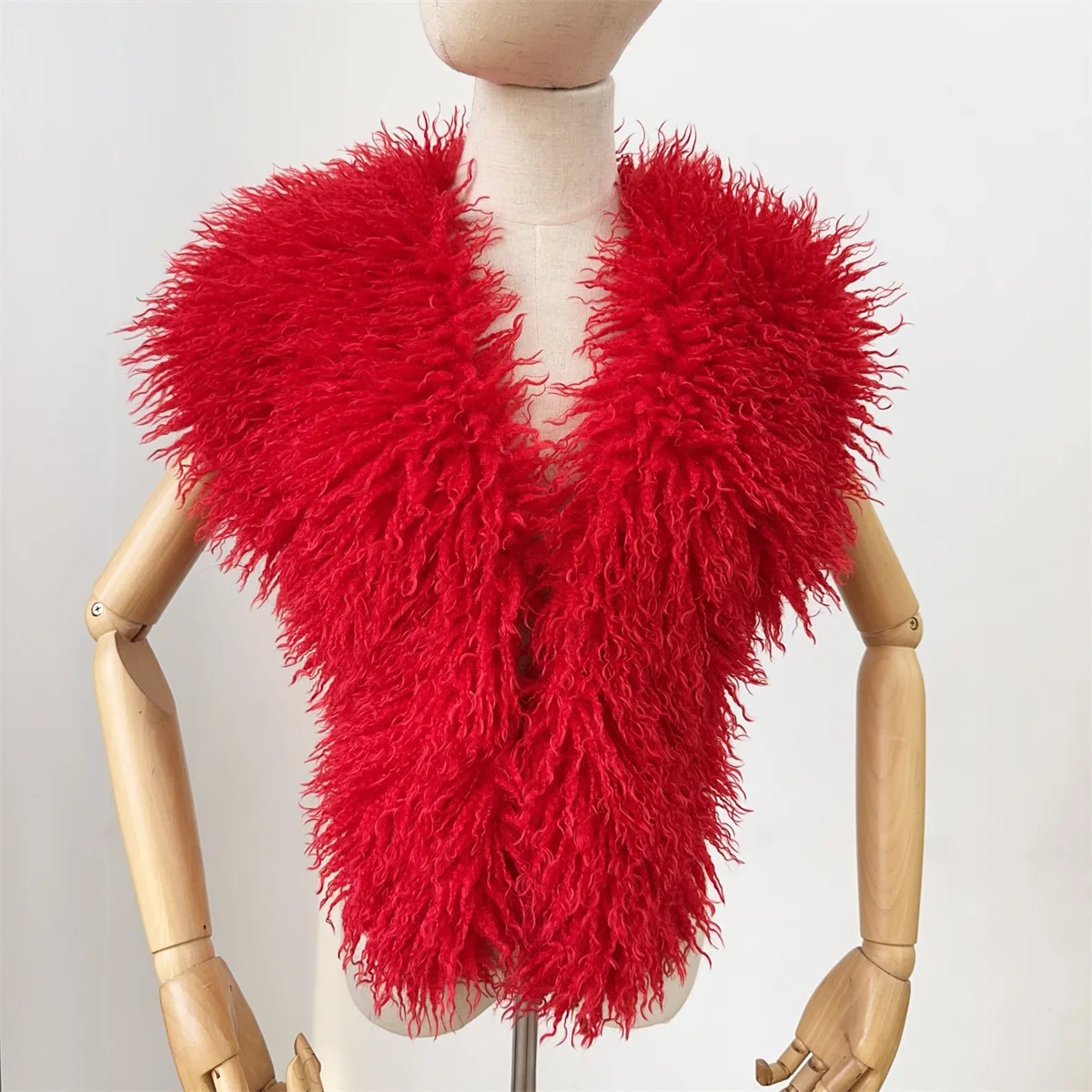 เซ็กซี่ผู้หญิงเสื้อกั๊กFauxมองโกเลียขนสัตว์ลึกVคอBackless Bandageเสื้อแขนกุดเสื้อผ้าStreetwear Night Clubชุด