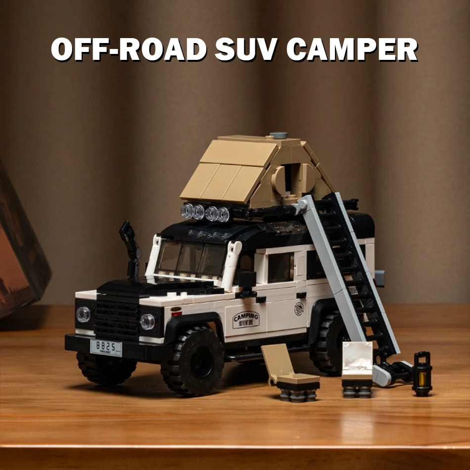 MOC City Summer Time Camper Building Blocks SUV Truck Van Station Wagon Car Vehicle Bricks Toys with Display Box Kid Adult Gifts