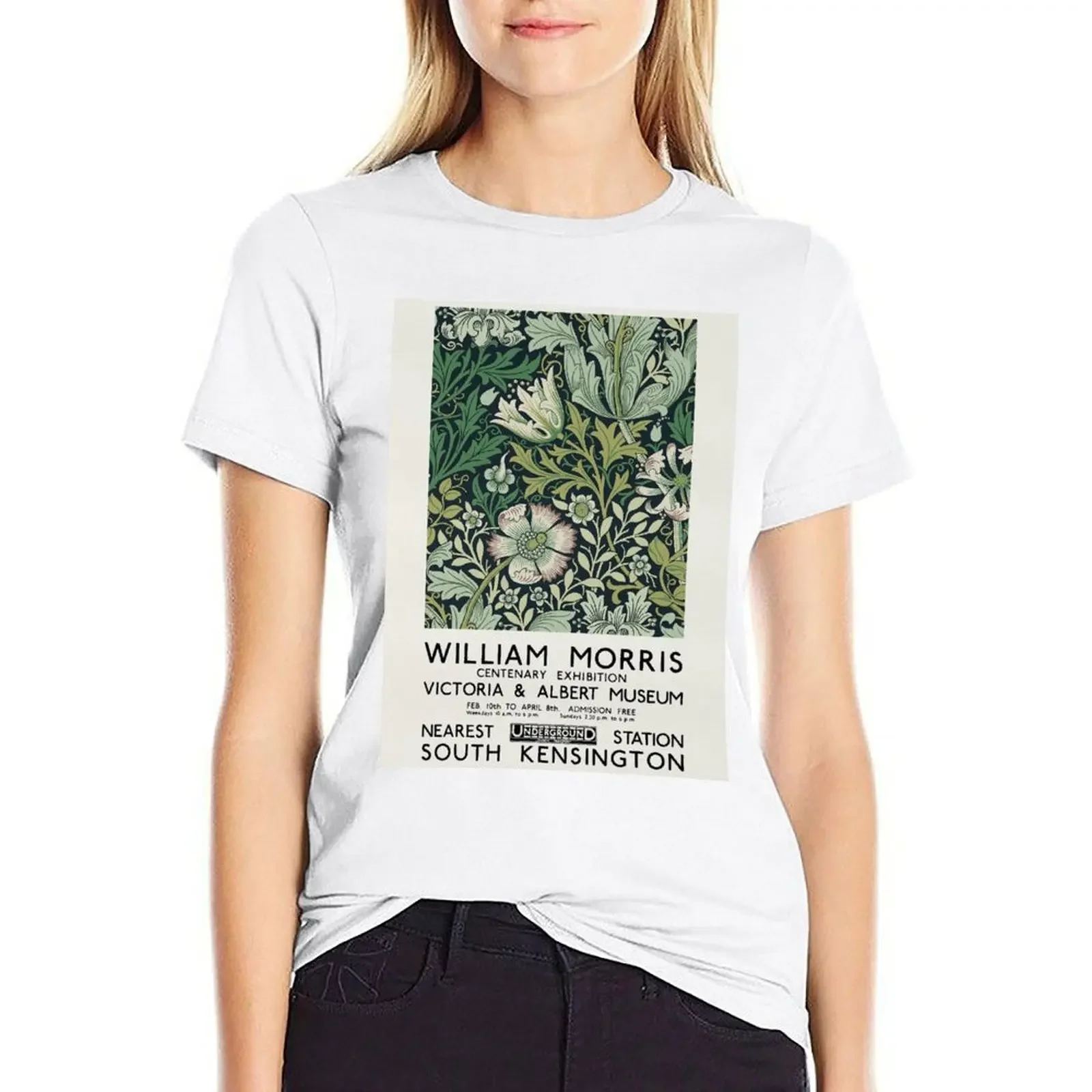 

William Morris T-shirt graphics summer tops Woman fashion