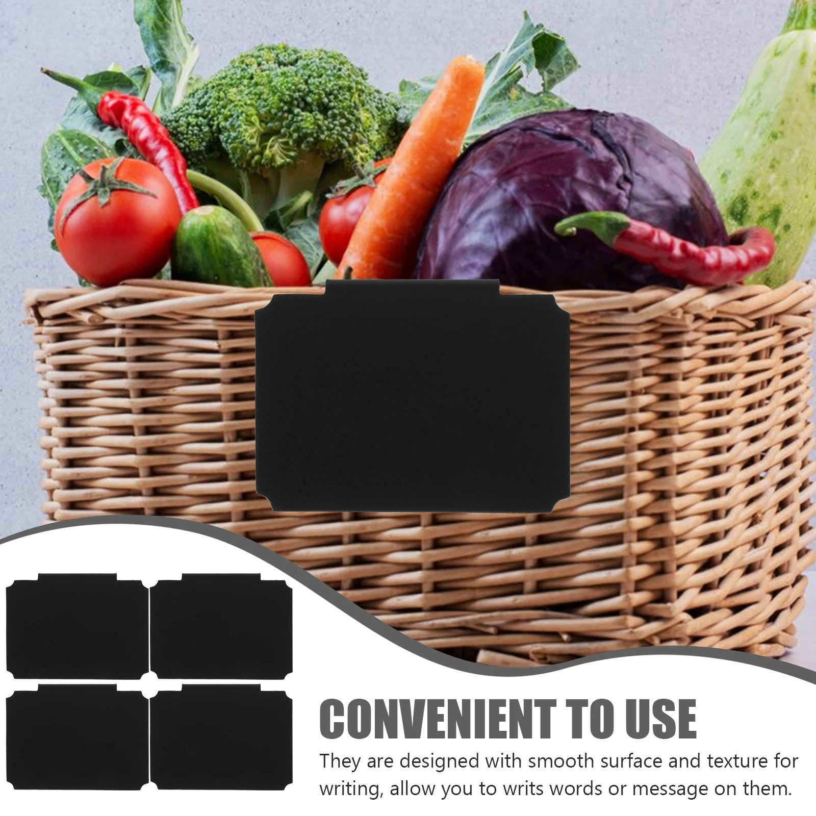 

12pcs Tag Storage Box Organizing Cube Labels Clips Erasable Plastic Hanging Blackboard Type Lightweight Basket Pantry Bin