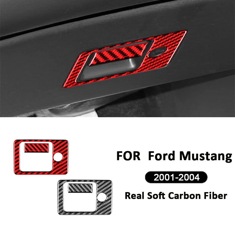 

Carbon Fiber Car Interior Co-Pilot Storage Box Pull Handle Panel Frame Decoration Sticker For Ford Mustang 2001-2004 Accessories