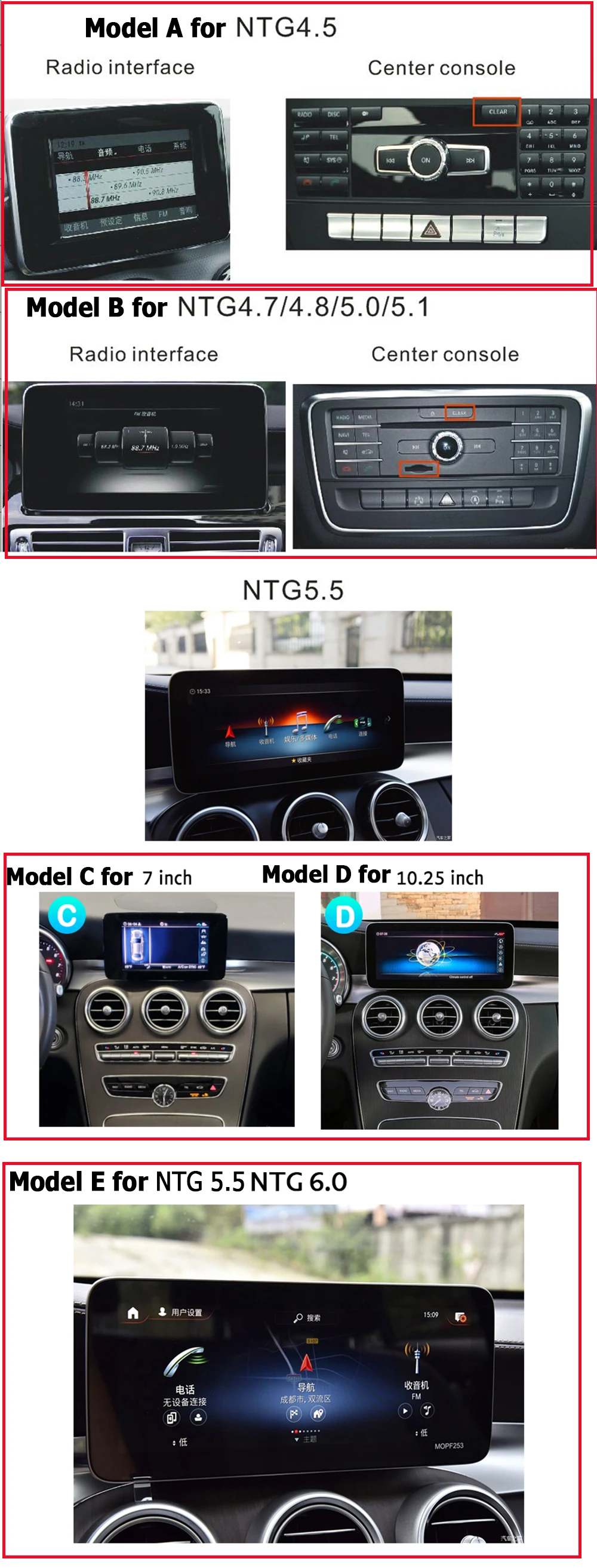 Android Auto Adapter wireless Carplay For MERCEDES-BENZ A/B/C/G/E/S/GLA/GLC/GLK Class 2013-2017 Support iDrive control, steering