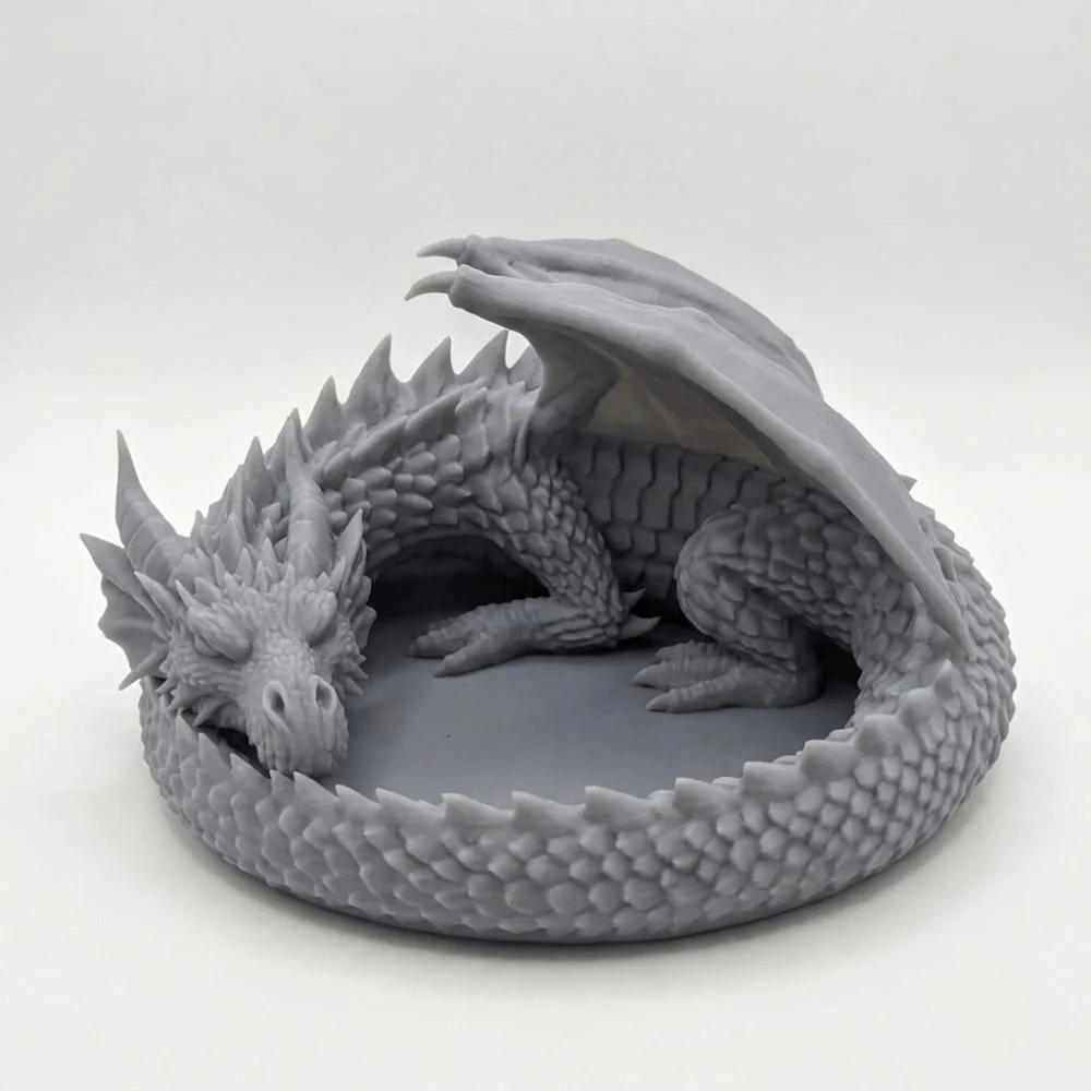 3D Printing Dragon Tray Plastic Decorative Jewelry Storage Tray Mythical Creature Dark Style Trinket Catchall Box Home Storage
