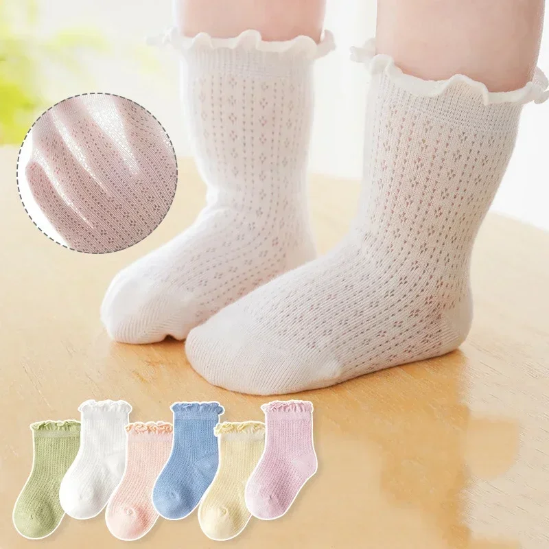 

1 Pairs 0-5Y Summer Thin Infant Baby Socks for Girls Cotton Mesh Cute Newborn Boy Toddler Socks Baby Accessories