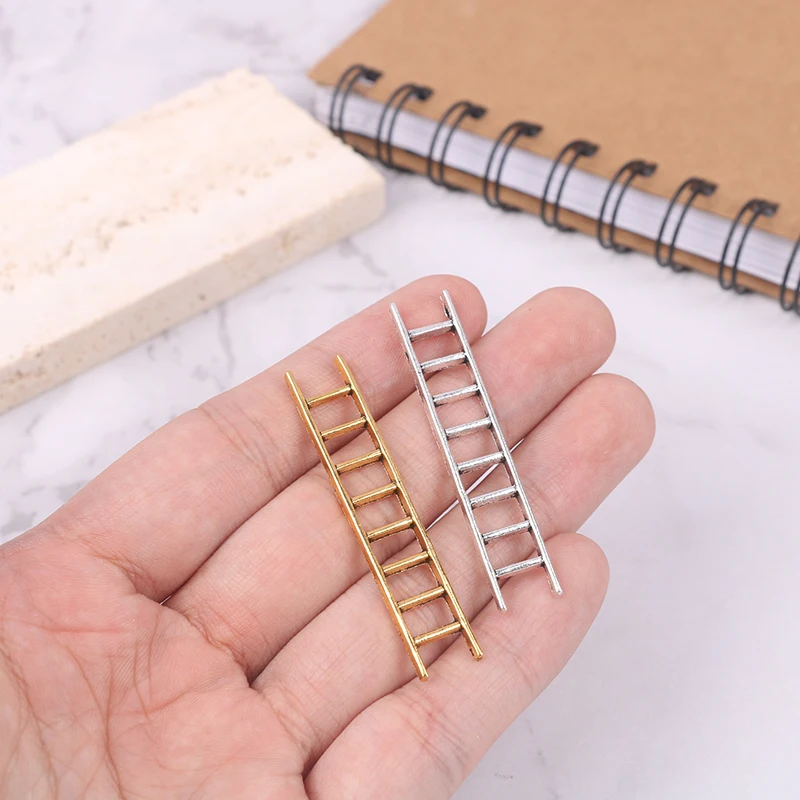 5 sztuk domek dla lalek miniaturowa metalowa drabina schody Model akcesoria meblowe dla domek dla lalek Home Decor dzieci udawaj zagraj w zabawki