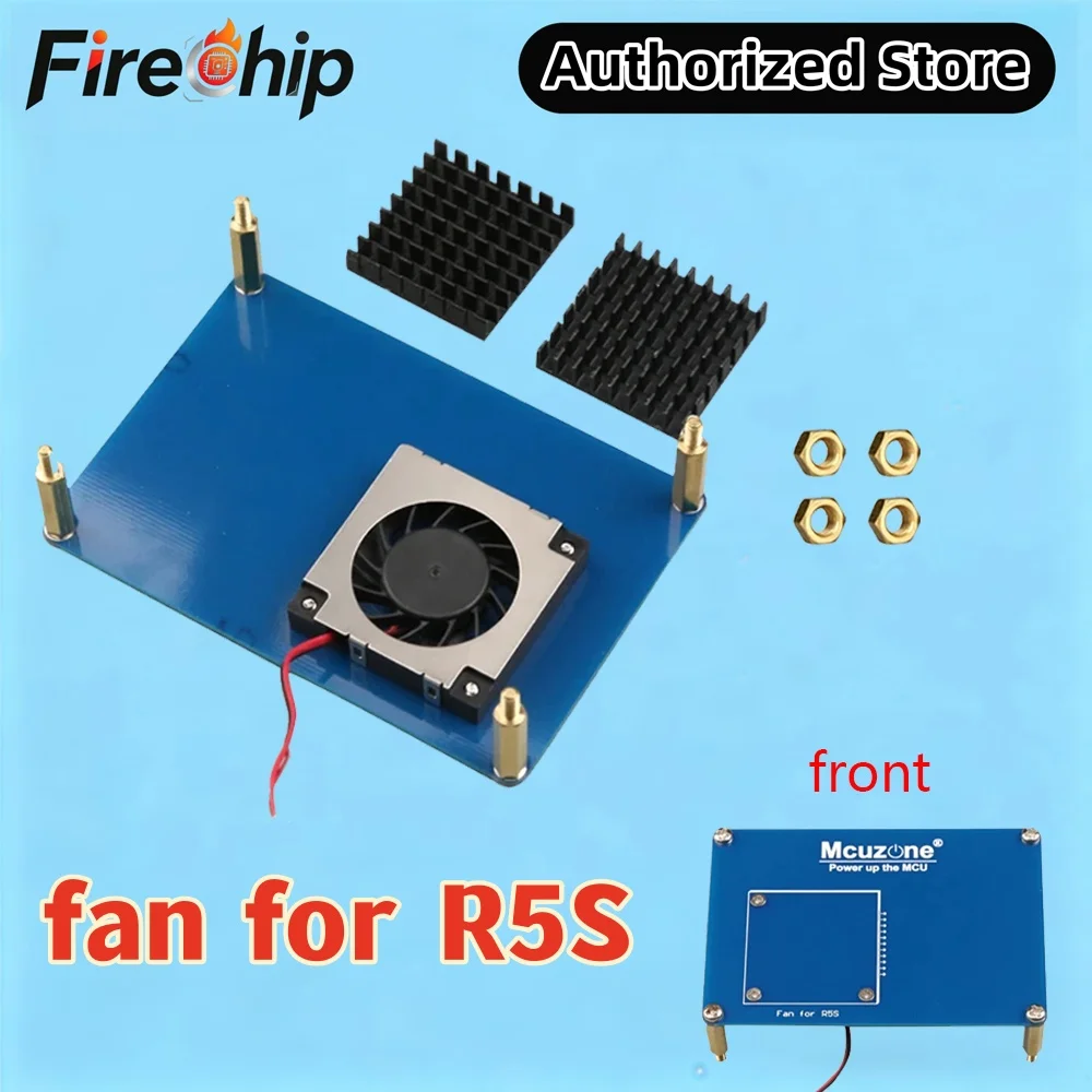 FireChip Fan for R5S,R6S,R6C,3507 Turbo Fan with 2xRadiator,Same size as NanoPi R5S PCBA,RK3568 Debian Ubuntu openwrt